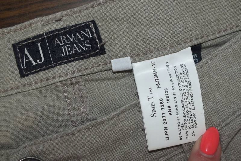 Armani Jeans spodnie męskie W38L33 casual lniane