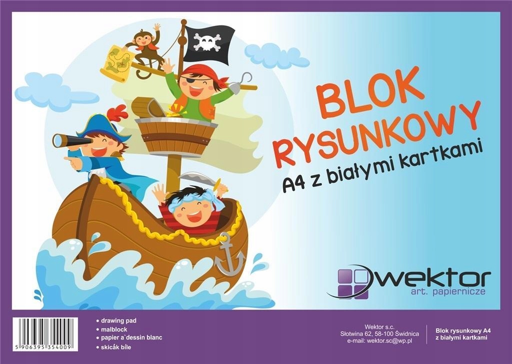 BLOK RYSUNKOWY A4/20K BIAŁY (10SZT), WEKTOR