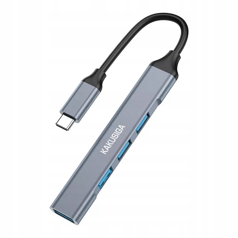 Adapter / Hub USB-C 4w1 3x USB 2.0 + 1x USB 3.0 KAKUSIGA KSC-752 szary