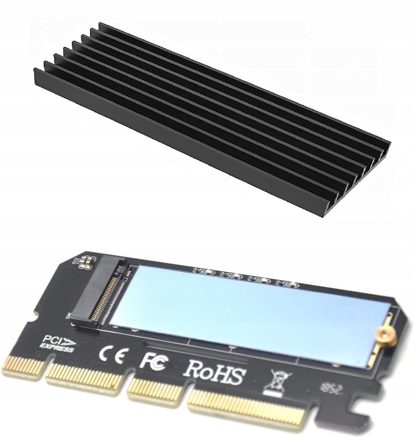 Adapter NVME PCIe x16, M.2 SSD do karty rozszerzeń PCI Express