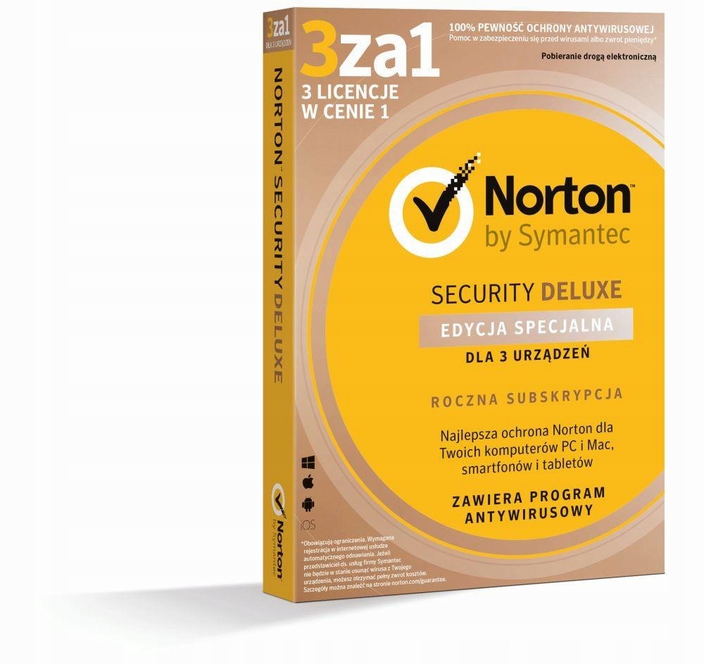 Oprogramowanie NORTON SECURITY DELUXE 3.0 PL 1 USE
