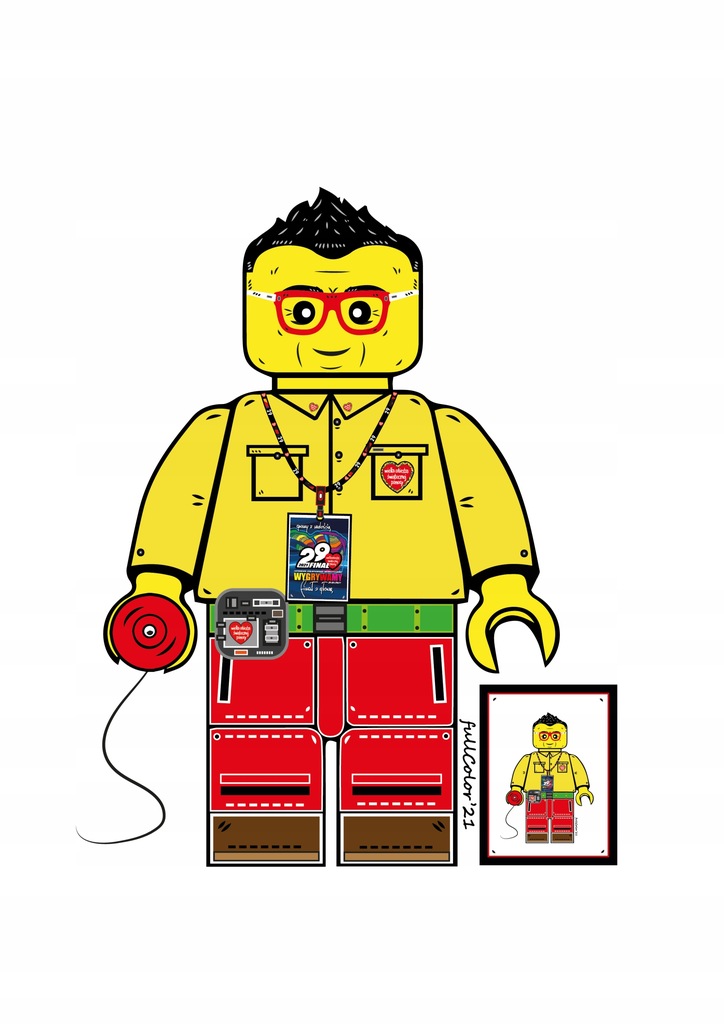 Grafika LEGO Jurek Owsiak / oprawiona, A4