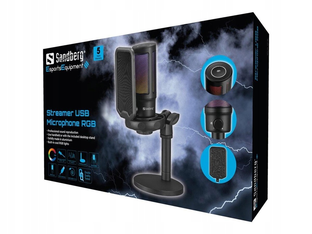 SANDBERG Streamer USB Microphone RGB