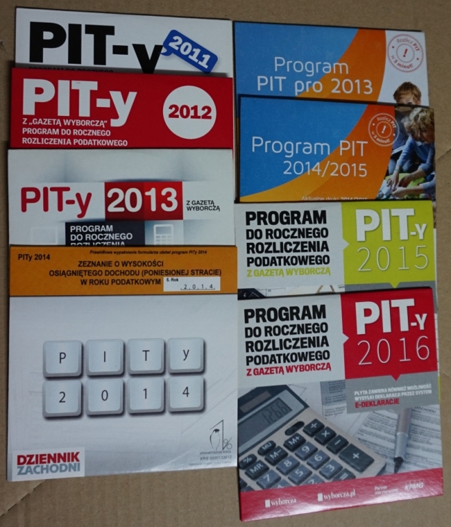 8 programów do obliczeń PIT z lat 2011-2016