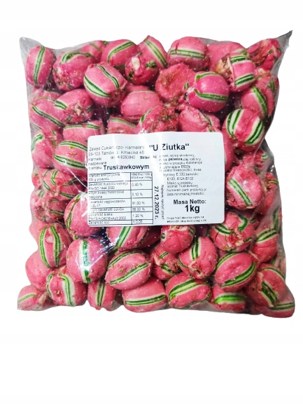 Cukierki Odpustowe Karmelki Poduszki TRUSKAWKA 1kg