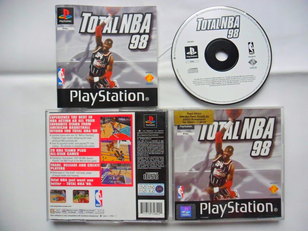 Gra Total NBA '98 PSX PS1 PSOne PS2 SCES-01079 PAL