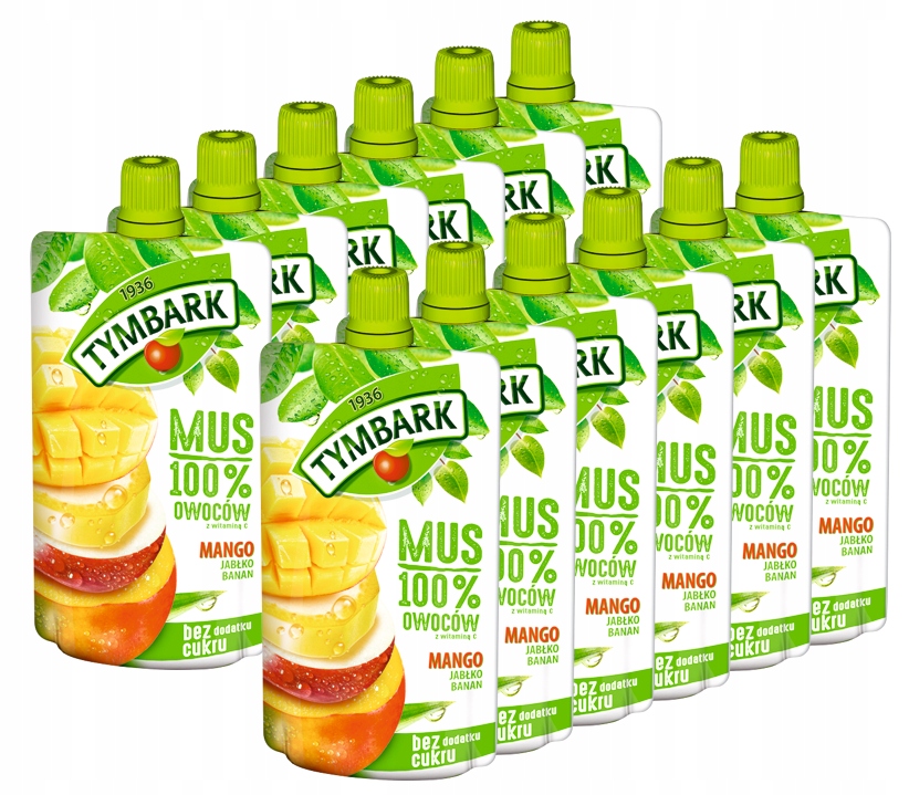 Mus Tymbark 100% OWOCÓW Mango BEZ CUKRU 12x120g