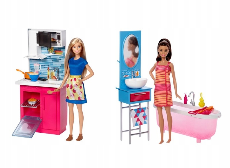 Barbie LALKA BARBIE + MEBELKI 3+
