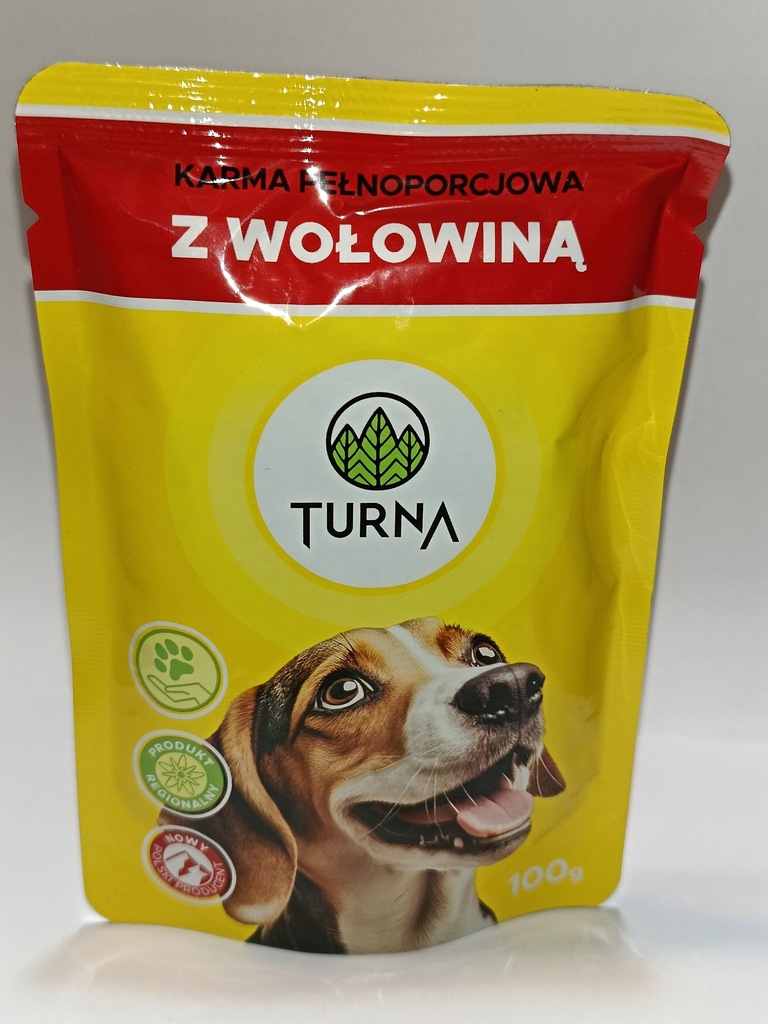 Saszetka dla psów Turna karma mokra z wołowiną 24 X 100 g