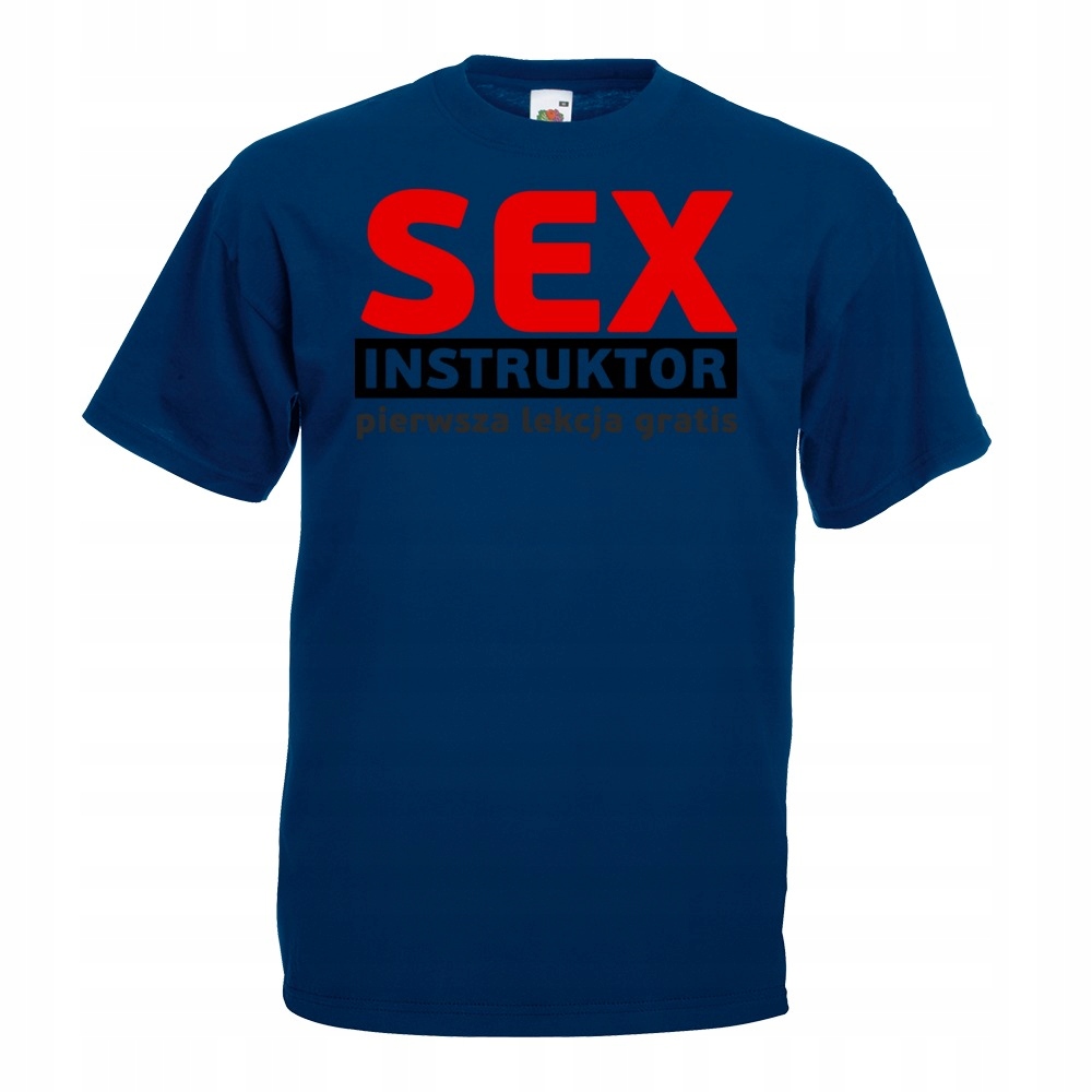 Koszulka z nadrukiem sex instruktor zabawna M gran