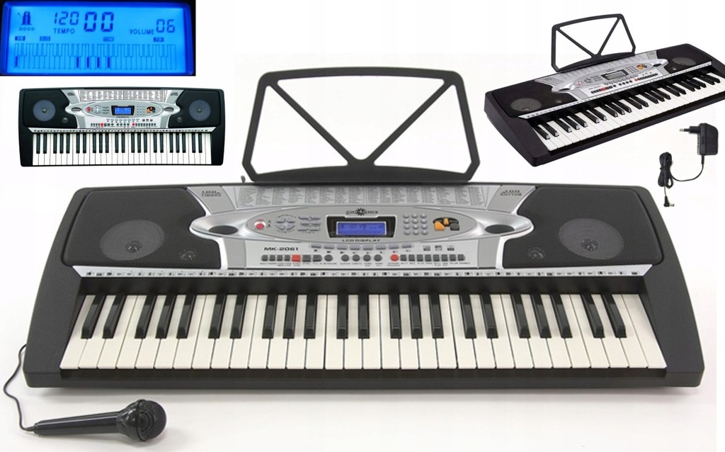 KEYBOARD MK2061 organy STATYW MIKROFON LCD MK-2061