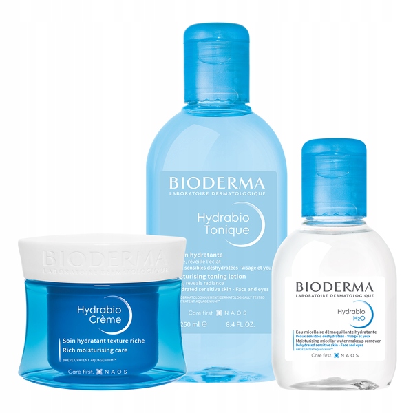 BIODERMA HYDRABIO Krem + Tonik + Płyn micelarny, 50+250+100 ml 21703