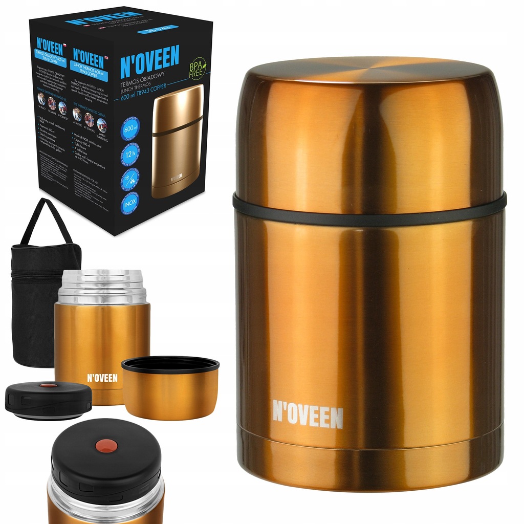 Termos Obiadowy Termiczny Pojemnik na Jedzenie Stal Nierdzewna TB943 600ml