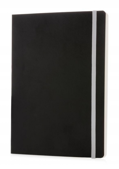 miękka okładka notebooka A5 PU/papier czarno-biały