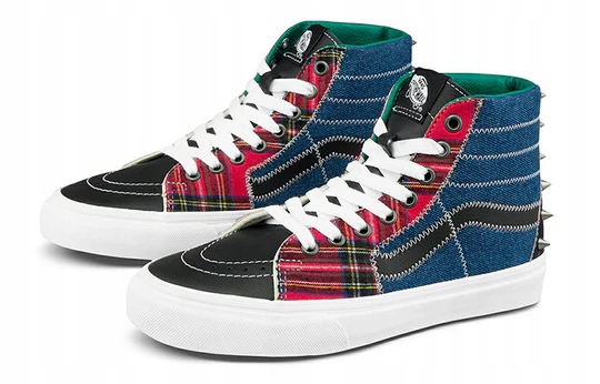 Buty VANS SK8-Hi Tartan Daze Denim Casual Damskie Męskie z Ćwiekami R: 40