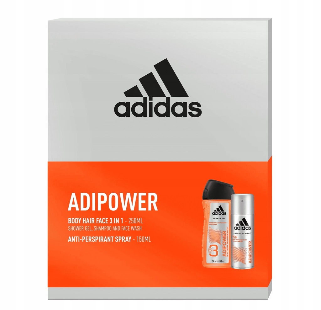 Adidas Zestaw Męski Adipower- żel +antyperspirant