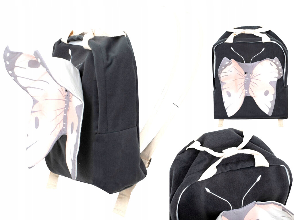 Plecak przedszkolaka z motylem ciemnoszary 34 cm