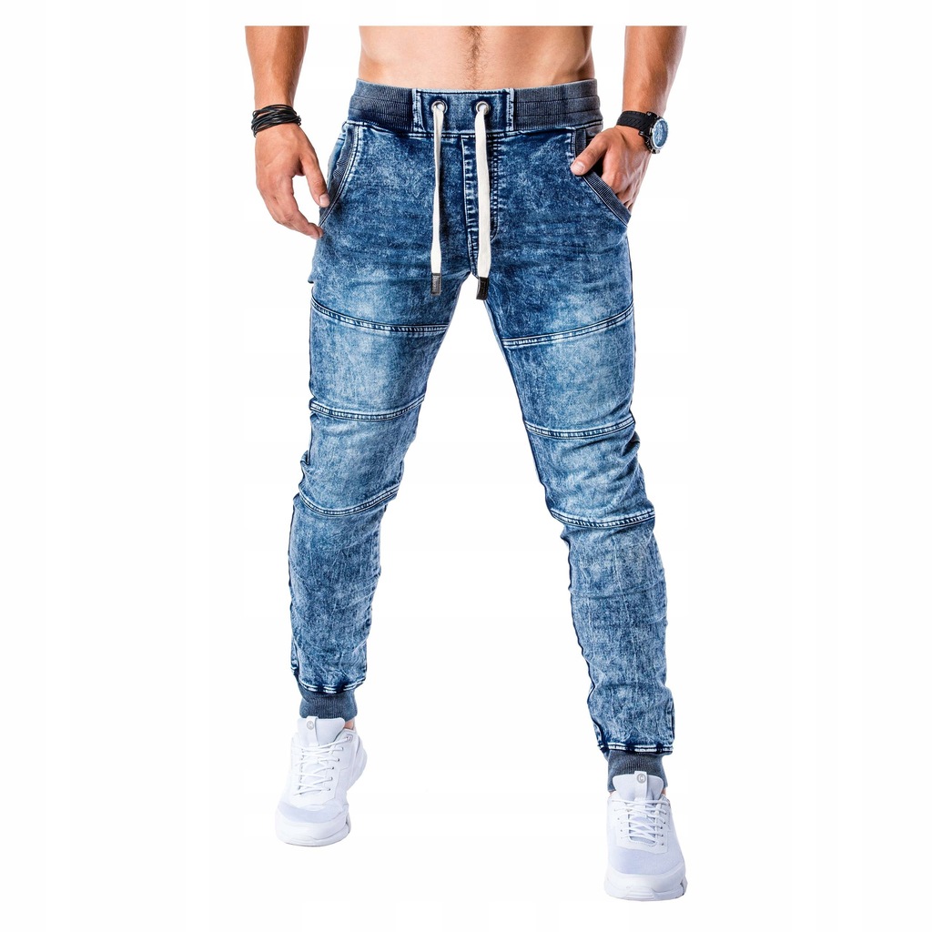 Spodnie męskie jeansy slim OMBRE P551 c. jeans XL