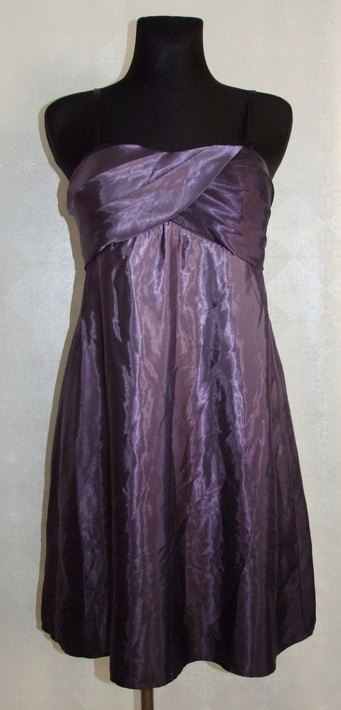 B.P.C. Bonprix Sukienka satynowa fioletowa 40 (L)