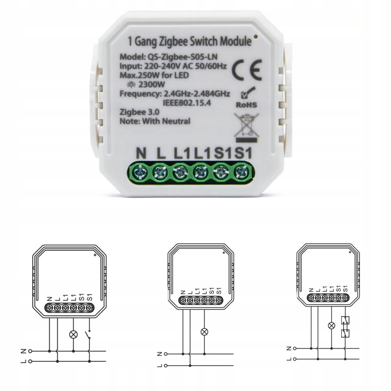 Как подключить двухканальное реле zigbee