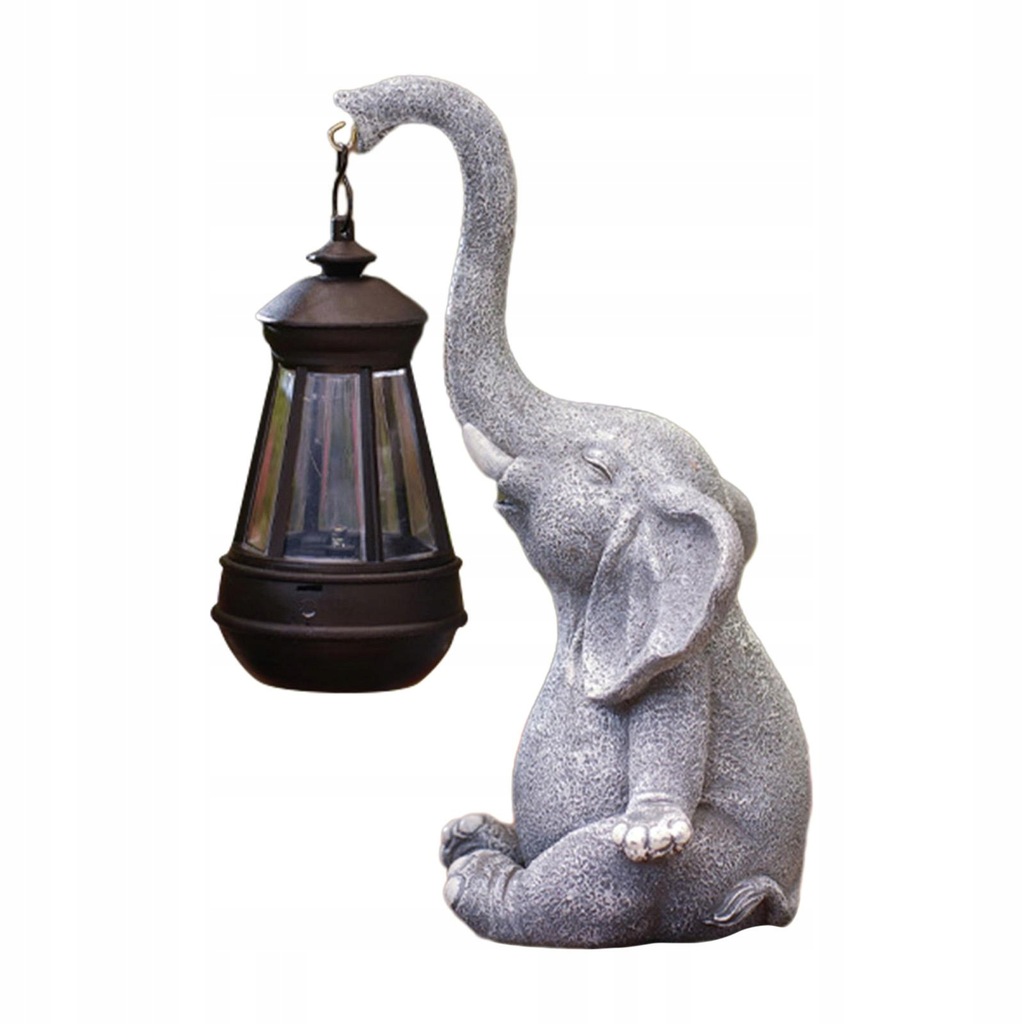 Garden Outdoor Statue with Solar Outdoor Gray