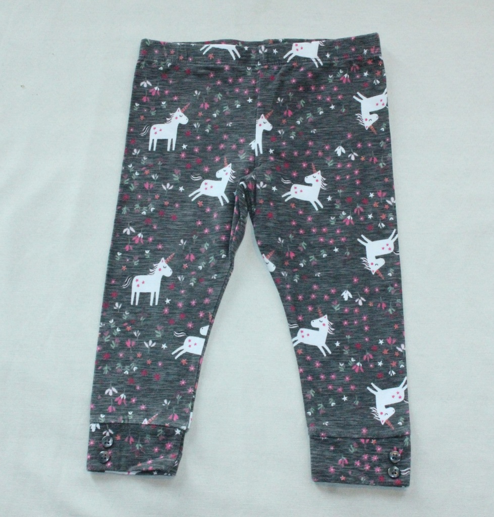 Legginsy F&F jednorożce kwiaty r. 80 9-12 M