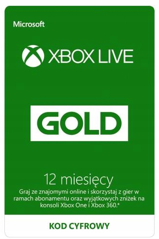 XBOX Live Gold 12 miesięcy 365 dni kod auto 24/7