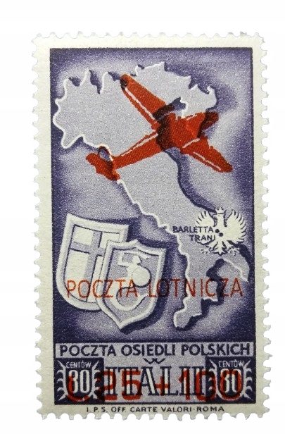 POCZTA OSIEDLI WE WŁOSZECH PRZEDRUK PRYWATNY POCZTA LOTNICZA ** L19087