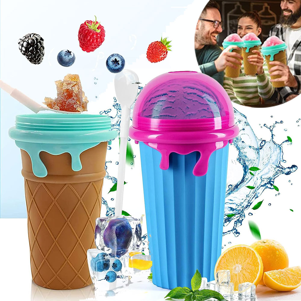 2x KUBEK DO ROBIENIA LODÓW SLUSHY SORBETÓW SLUSHY MROŻONYCH KOLORY 2 W 1