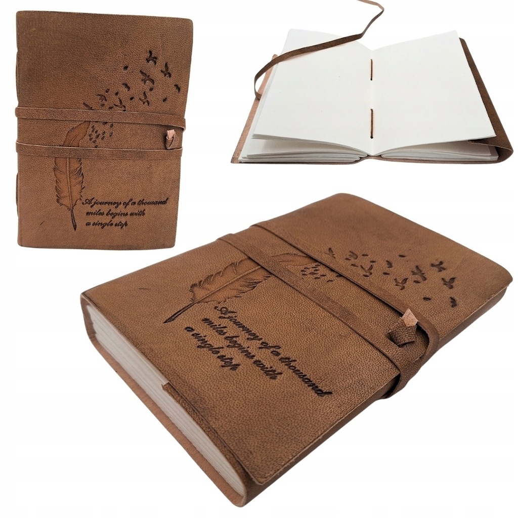 Notes Pamiętnik Skórzany Retro z Inskrypcją