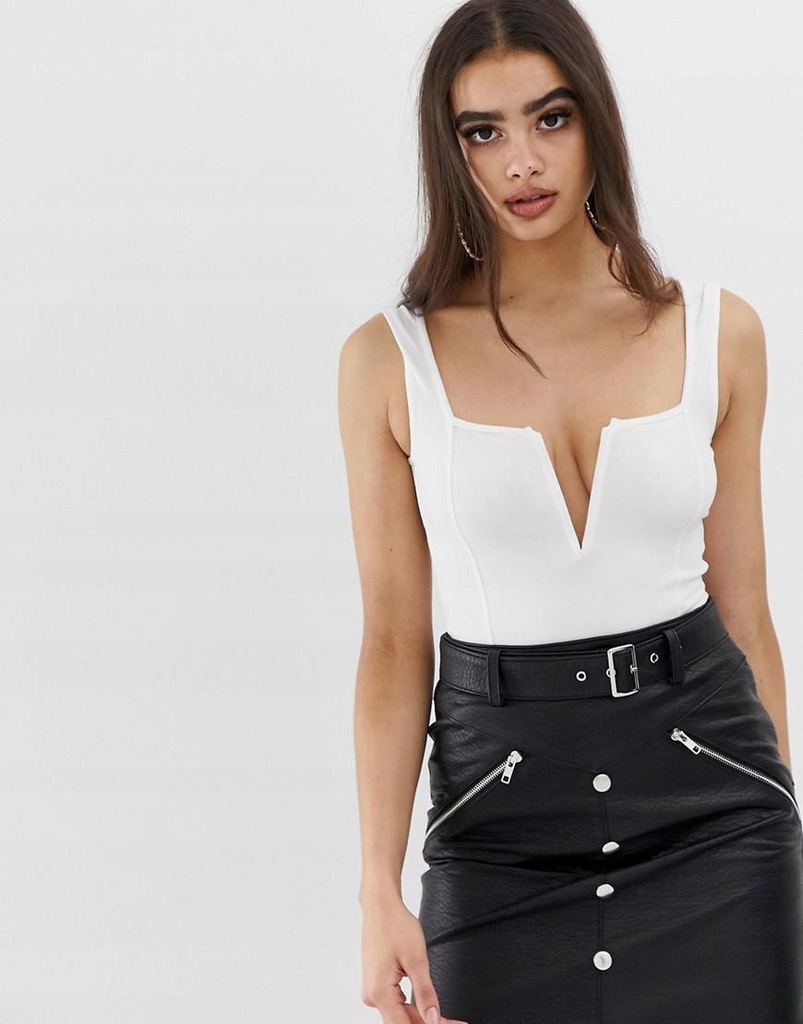 ASOS DESIGN__XDJ BIAŁE BODY NA RAMIĄCZKACH__S