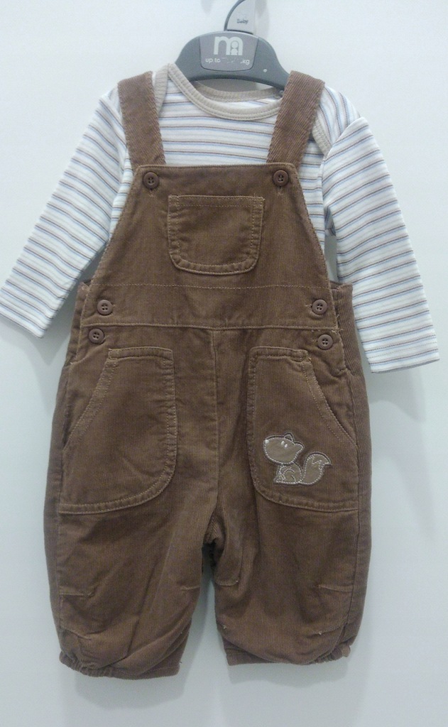 MOTHERCARE komplet NOWY ogrodniczki body 62 *0-3m.