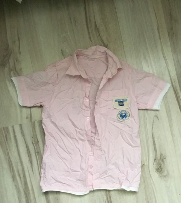 Różowa sportowa koszula chłopiec 8 lat