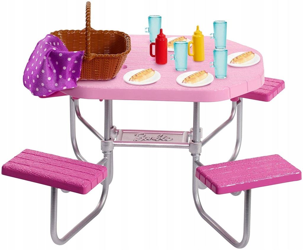 Мебель для кукол Mattel Barbie отдых на природе стол для пикника, fxg37_fxg40