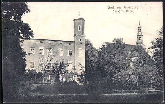 DOBROSZYCE Juliusburg Oleśnica pałac kościół ewang
