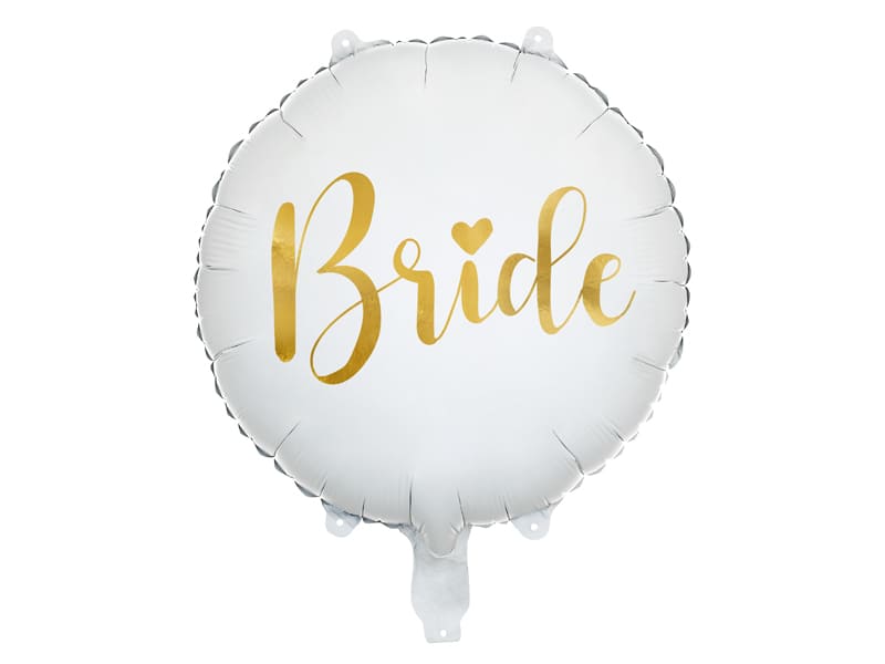 Balon foliowy Bride to be biły złoty napis