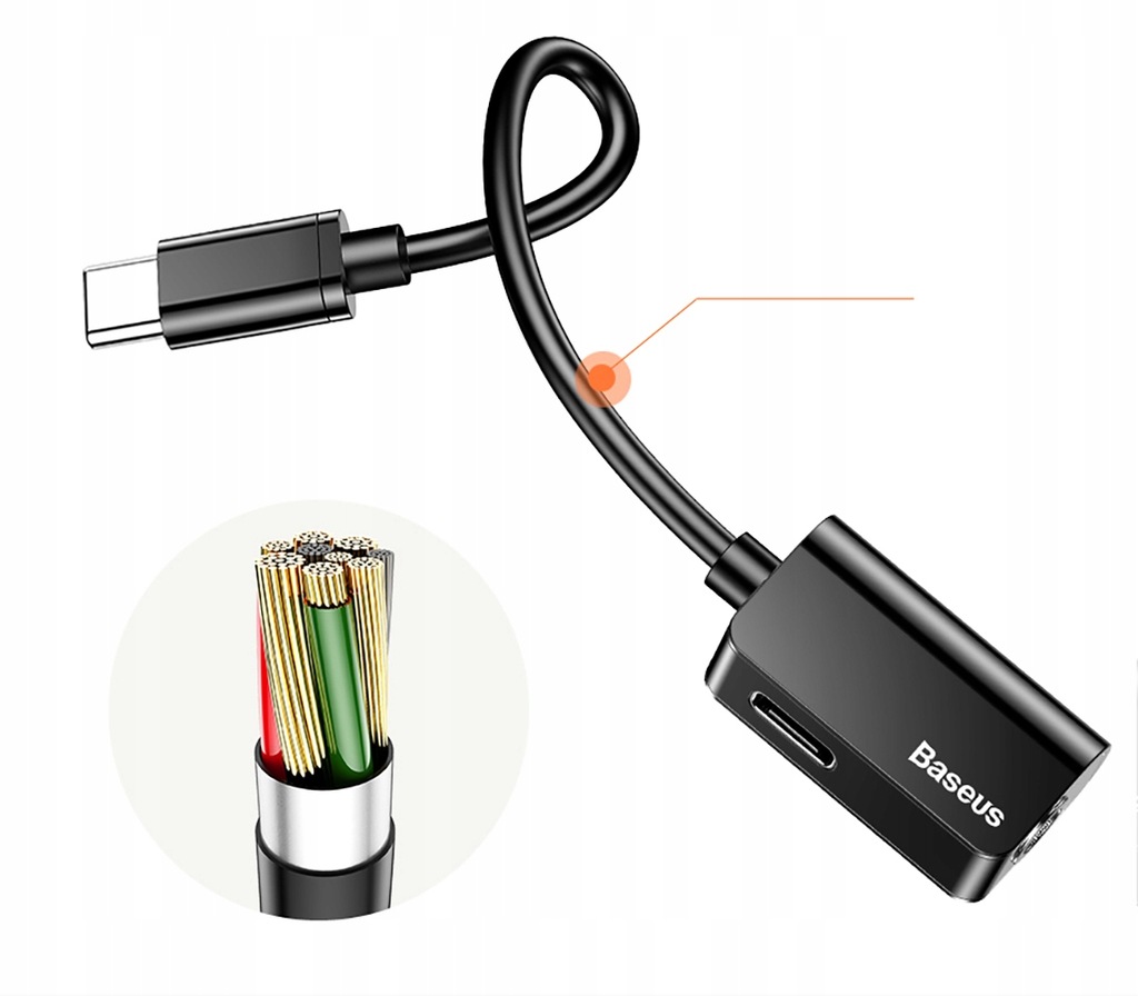 Adapter Przejściówka USBC Jack 3,5mm AUX BASEUS 9579721817