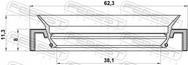 USZCZELNIACZ 40X62X8X11.5 SKRZ.BIEG.