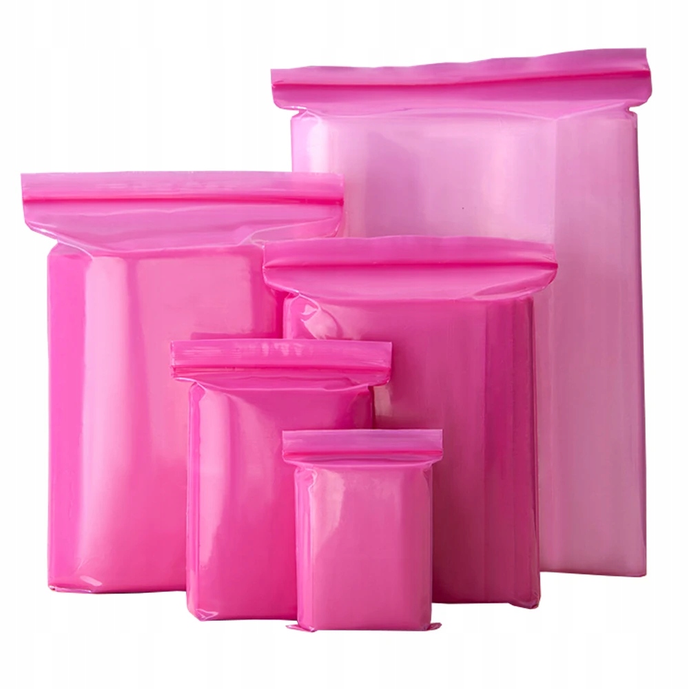 1000Pcs/Lot Zip Lock Reusable Resealable Waterproof Packaging Pouches Pink