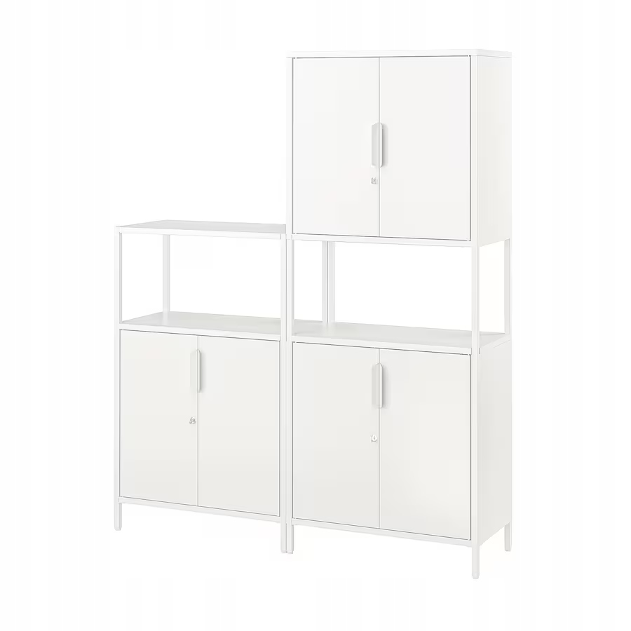 IKEA TROTTEN Kombinacja szafek biały 140x173 cm