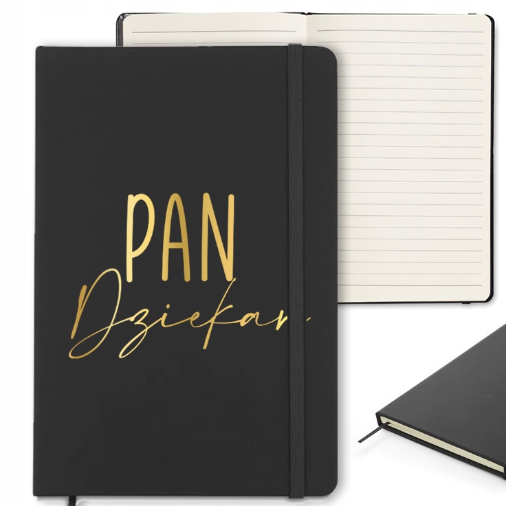 NOTES A5 CZARNY GOLD PREZENT DLA DZIENNIKARZA WZ