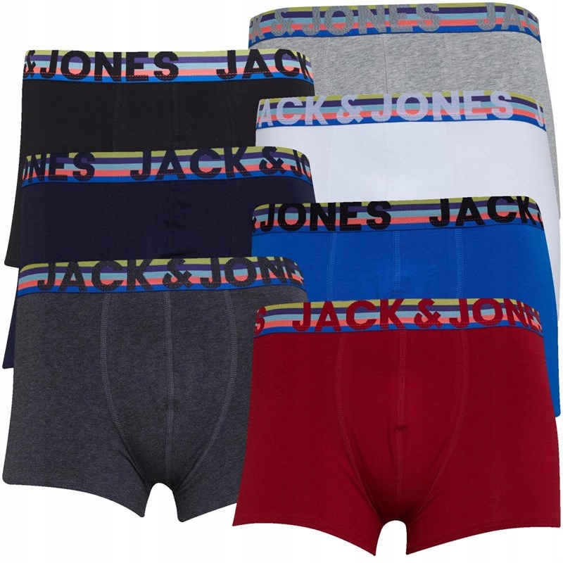 Jack&Jones 7xpak bokserki Tęcza r.M