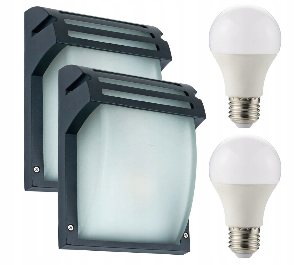 2x Lampa elewacyjna kinkiet AGAT + LED E27 10W NW