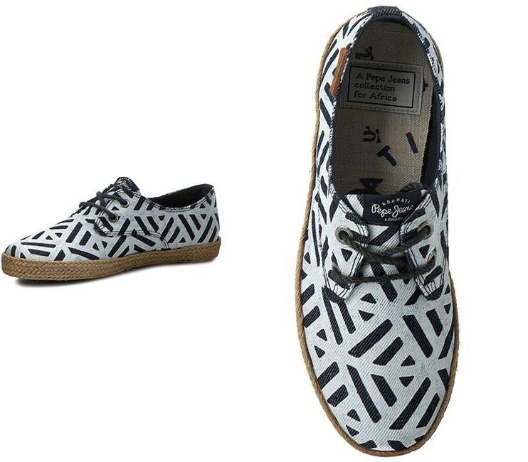 PEPE JEANS WZORZYSTE DWUKOLOROWE ESPADRYLE (43)