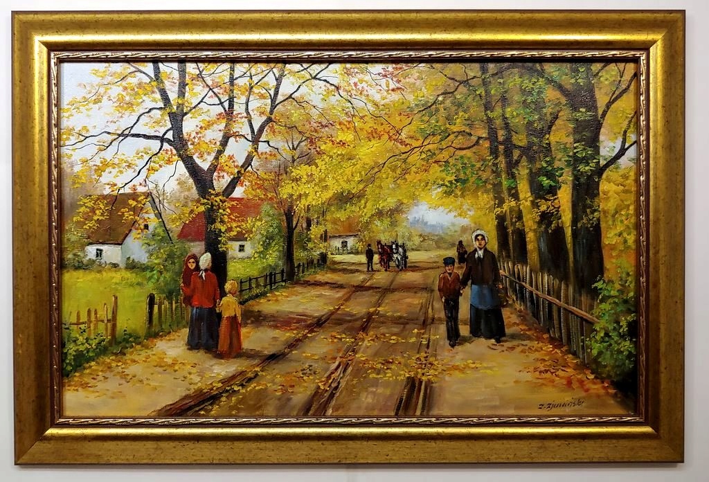 & OBRAZ OLEJNY NA PŁÓTNIE W RAMIE 92X62 CM 8941952279