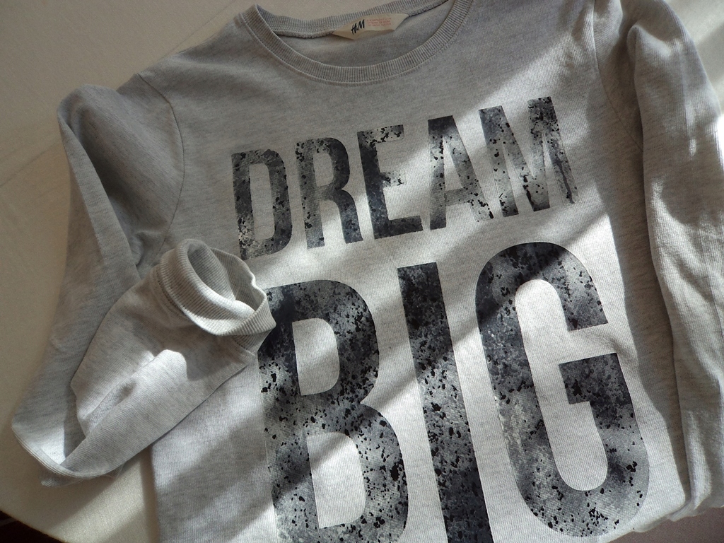 *Bluza H&M *Szara z nadrukiem-Dream Big IDEAŁ*