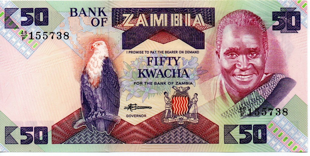 Zambia 50 Kwacha 1988 P-28a UNC