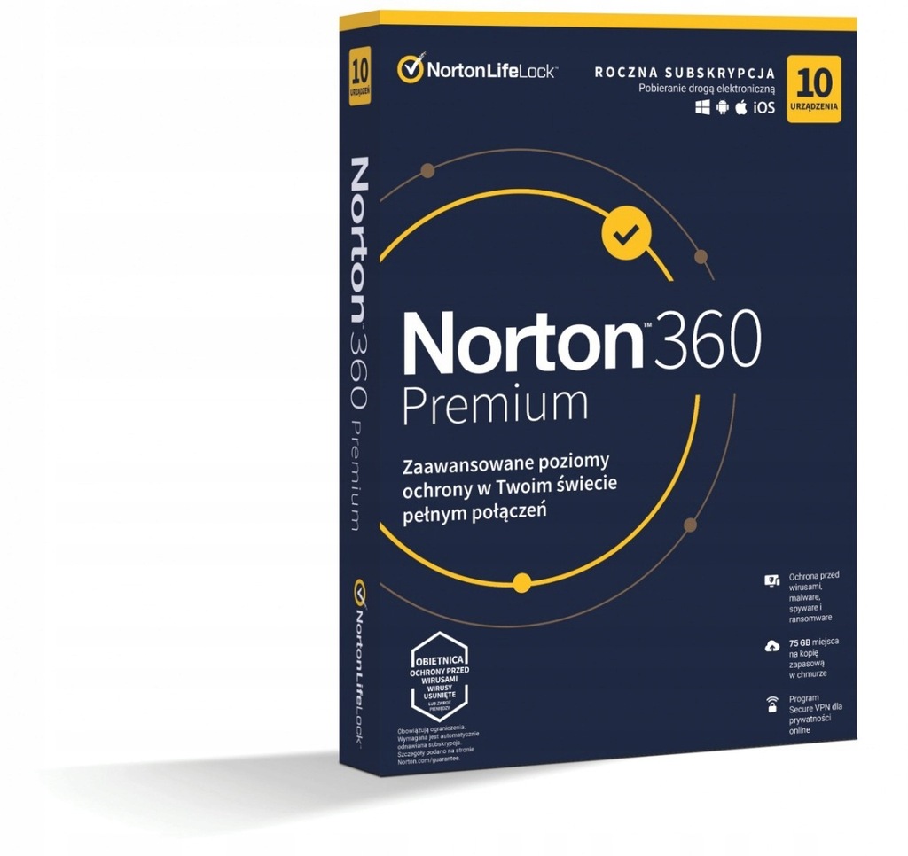 Norton 360 Premium 75GB 10 Użytkowników 1Rok BOX