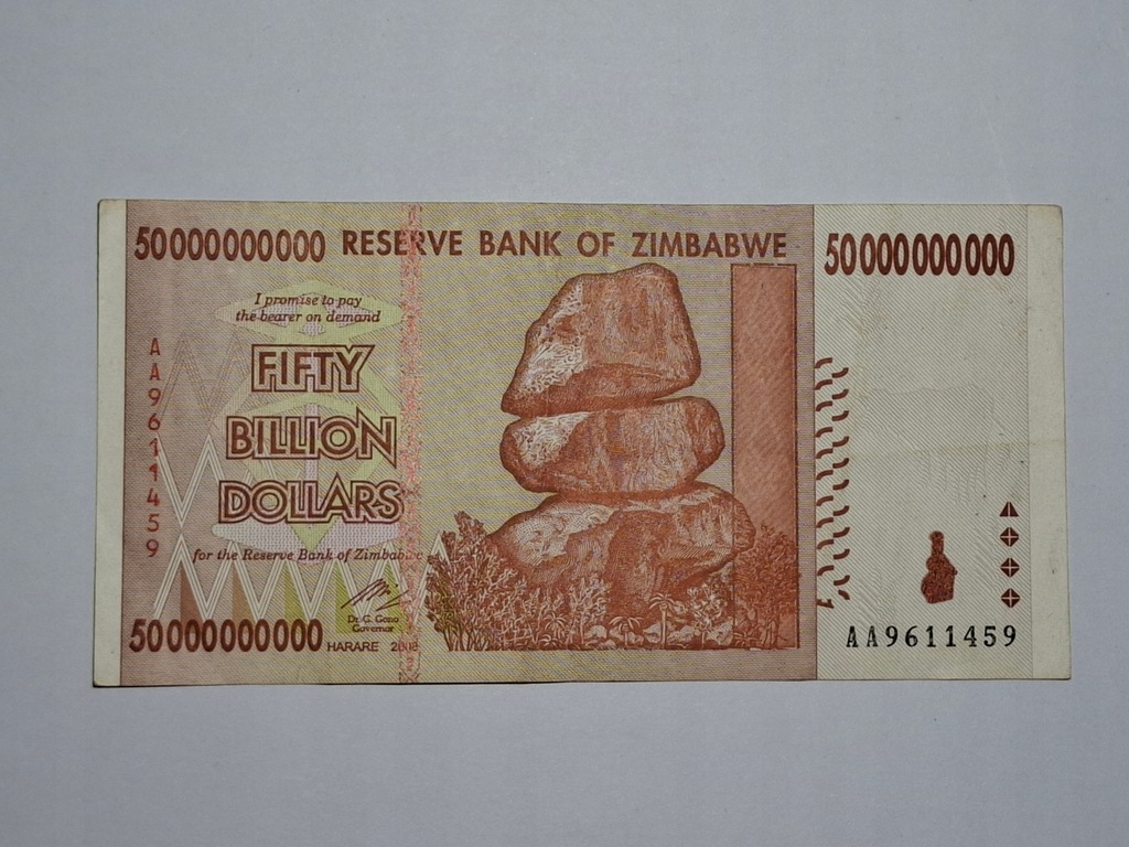 Zimbabwe 50 bilionów dalarów 2008 rok -NrB1417
