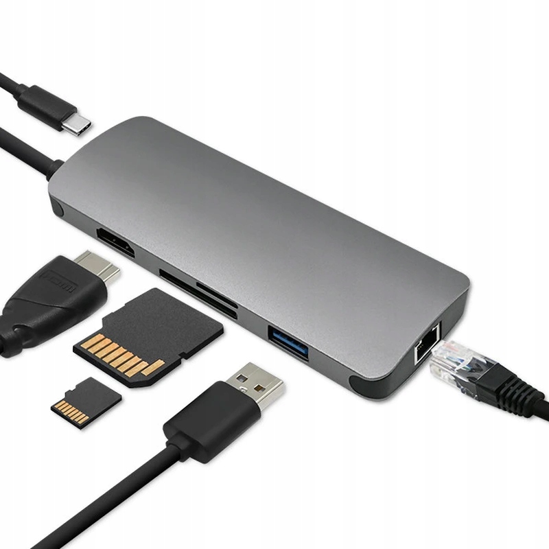 Qoltec Hub Adapter USB-C 3.1 6w1 | USB 3.0 | HDMI